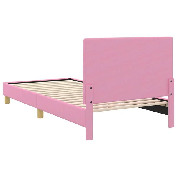 Grote foto vidaxl bedframe voor kinderen met hoofdbord roze 80 x 200 cm stof antiek en kunst stoelen en banken