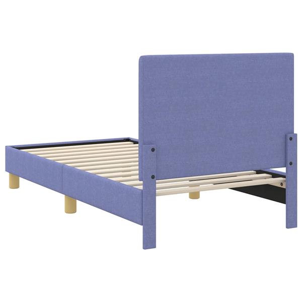 Grote foto vidaxl bedframe voor kinderen met hoofdbord jeans blauw 80 x 160 cm antiek en kunst stoelen en banken
