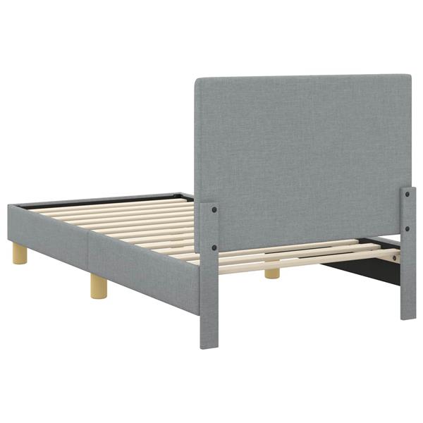 Grote foto vidaxl bedframe voor kinderen met hoofdbord lichtgrijs 80 x 160 cm antiek en kunst stoelen en banken