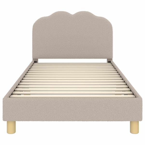 Grote foto vidaxl bedframe voor kinderen met hoofdbord lichtgrijs 90 x 200 cm antiek en kunst stoelen en banken