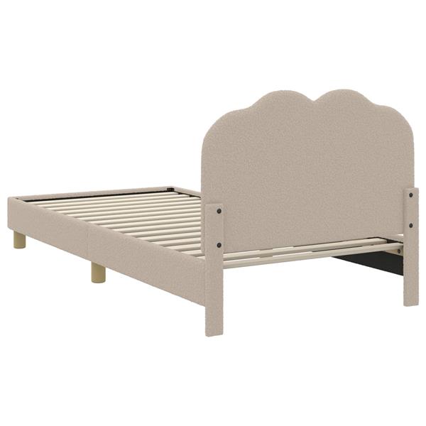 Grote foto vidaxl bedframe voor kinderen met hoofdbord lichtgrijs 90 x 190 cm antiek en kunst stoelen en banken