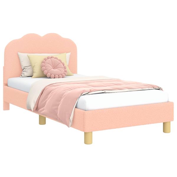 Grote foto vidaxl bedframe voor kinderen met hoofdbord roze 80 x 160 cm antiek en kunst stoelen en banken