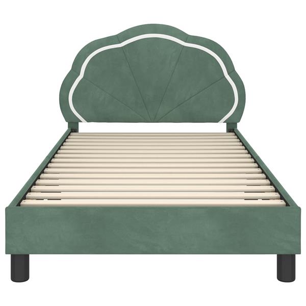 Grote foto vidaxl bedframe voor kinderen met hoofdbord zeegroen 80 x 200 cm antiek en kunst stoelen en banken