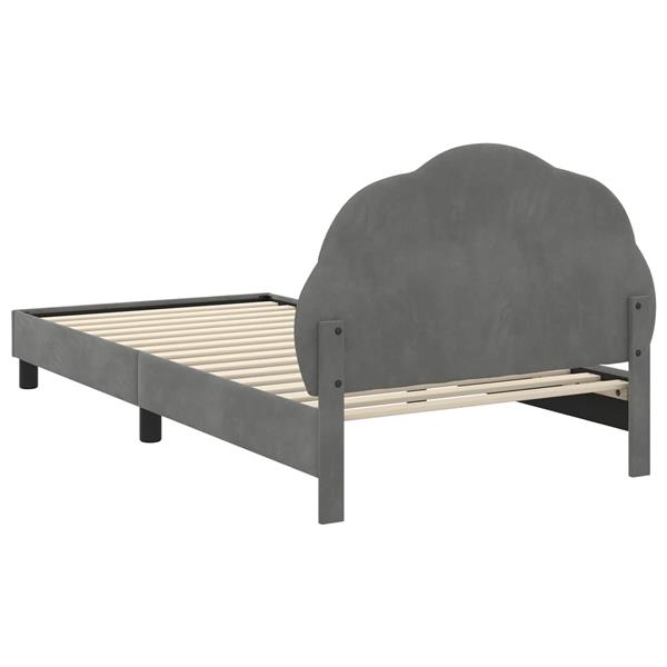 Grote foto vidaxl bedframe voor kinderen met hoofdbord donkergrijs 80 x 200 cm antiek en kunst stoelen en banken