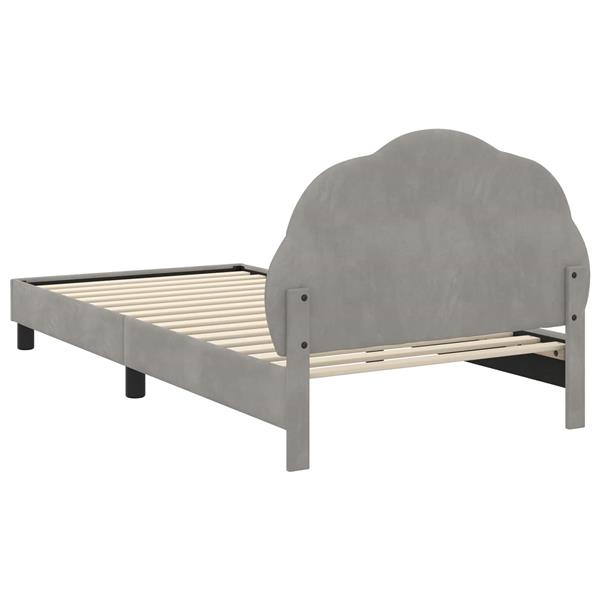 Grote foto vidaxl bedframe voor kinderen met hoofdbord lichtgrijs 80 x 200 cm antiek en kunst stoelen en banken