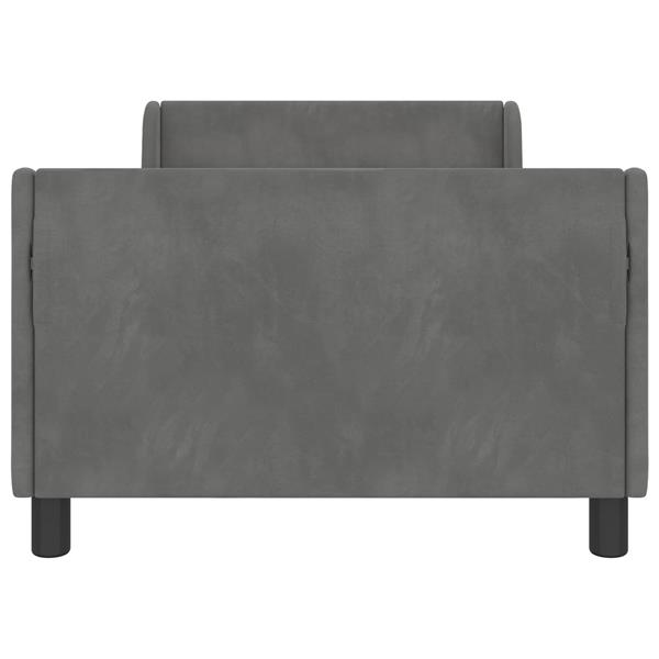 Grote foto vidaxl bedframe voor kinderen met hoofdbord donkergrijs 90 x 190 cm antiek en kunst stoelen en banken