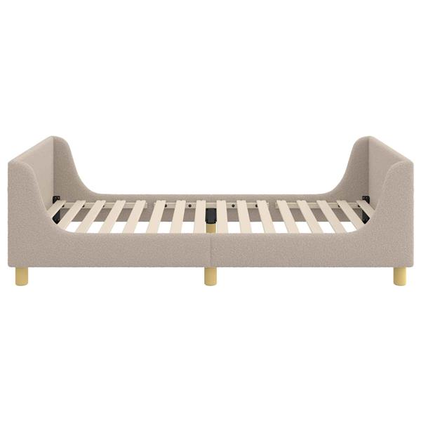 Grote foto vidaxl bedframe voor kinderen met hoofdbord lichtgrijs 90 x 190 cm antiek en kunst stoelen en banken