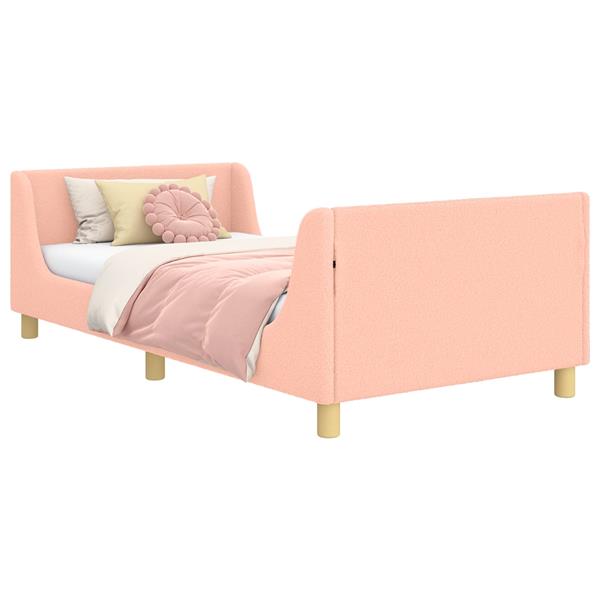 Grote foto vidaxl bedframe voor kinderen met hoofdbord roze 90 x 190 cm antiek en kunst stoelen en banken