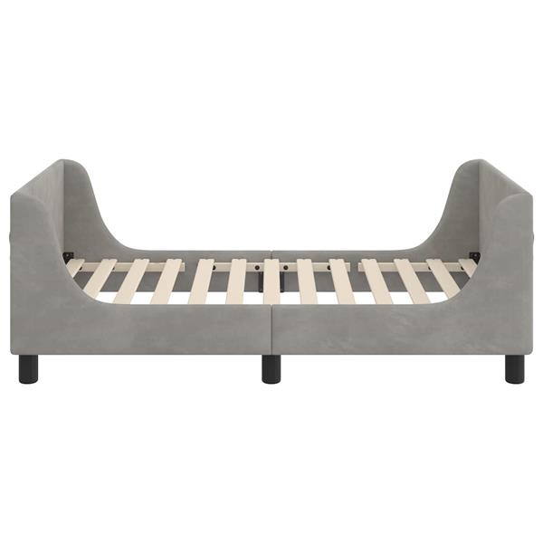 Grote foto vidaxl bedframe voor kinderen met hoofdbord lichtgrijs 80 x 160 cm antiek en kunst stoelen en banken