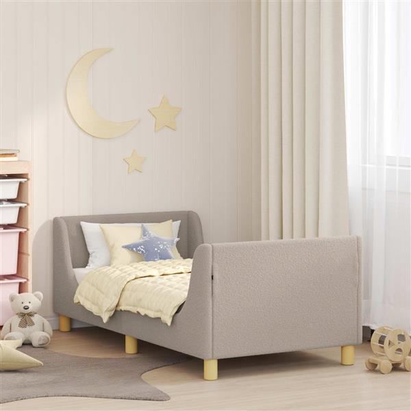 Grote foto vidaxl bedframe voor kinderen met hoofdbord lichtgrijs 80 x 160 cm antiek en kunst stoelen en banken
