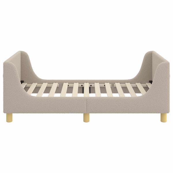 Grote foto vidaxl bedframe voor kinderen met hoofdbord lichtgrijs 80 x 160 cm antiek en kunst stoelen en banken