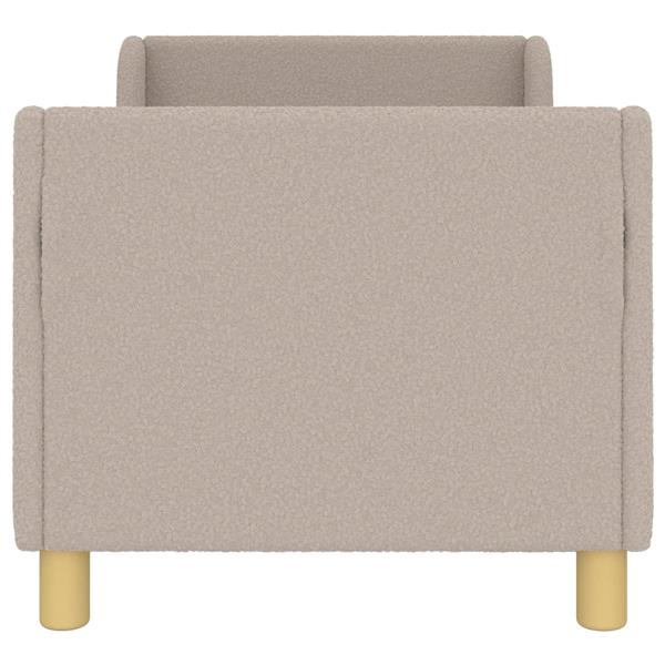 Grote foto vidaxl peuterbedframe met hoofdbord lichtgrijs 70 x 140 cm schapenstof antiek en kunst stoelen en banken