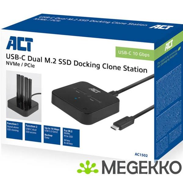 Grote foto act m.2 nvme pcie dual ssd docking clone station usb c 3.2 gen2 computers en software harde schijven