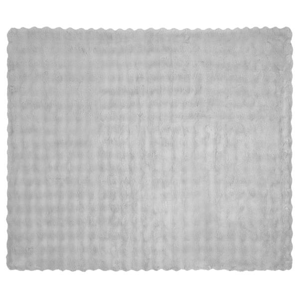 Grote foto vidaxl neppels konijnenbont deken grijs 240 x 270 cm polyester huis en inrichting bedden