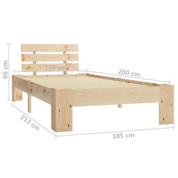 Grote foto vidaxl bedframe massief grenenhout 100x200 cm antiek en kunst stoelen en banken