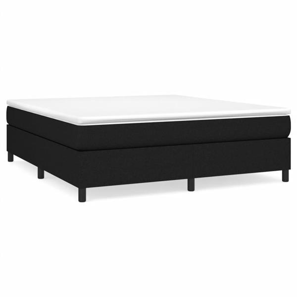 Grote foto vidaxl boxspring bed stof zwart 160x200 cm antiek en kunst stoelen en banken