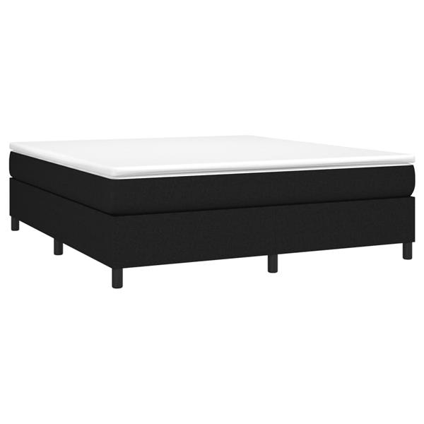 Grote foto vidaxl boxspring bed stof zwart 160x200 cm antiek en kunst stoelen en banken