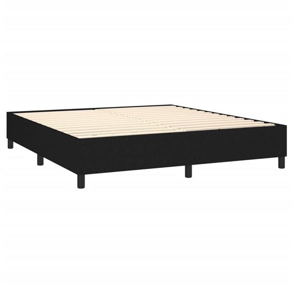 Grote foto vidaxl boxspring bed stof zwart 160x200 cm antiek en kunst stoelen en banken