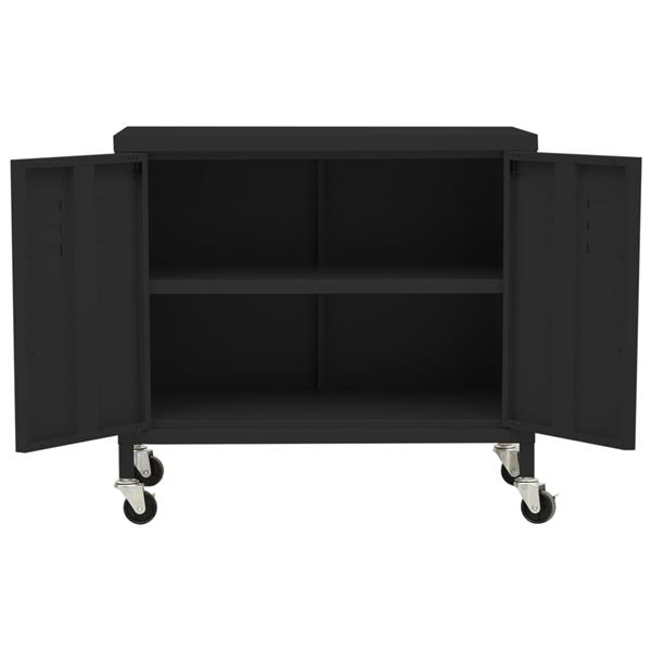 Grote foto vidaxl opbergkast 60x35x56 cm staal zwart huis en inrichting overige