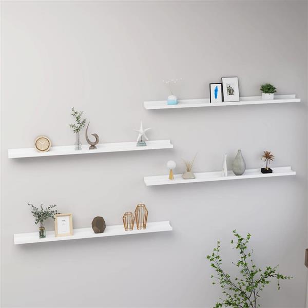Grote foto vidaxl wandschappen 4 st 100x9x3 cm wit huis en inrichting woningdecoratie