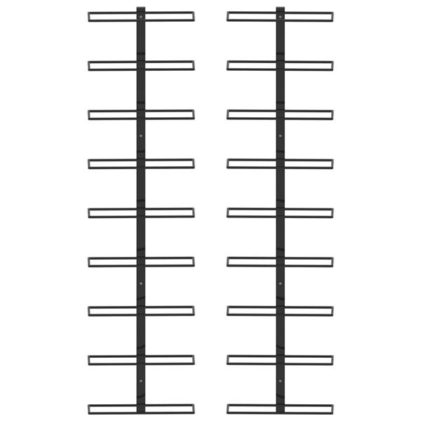 Grote foto vidaxl wijnrekken wandmontage voor 18 flessen 2 st ijzer zwart huis en inrichting woningdecoratie