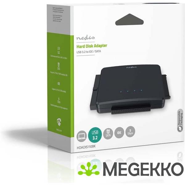 Grote foto nedis hardeschijfadapter usb 3.2 gen1 2.5 3.5 ide sata netvoeding computers en software overige computers en software
