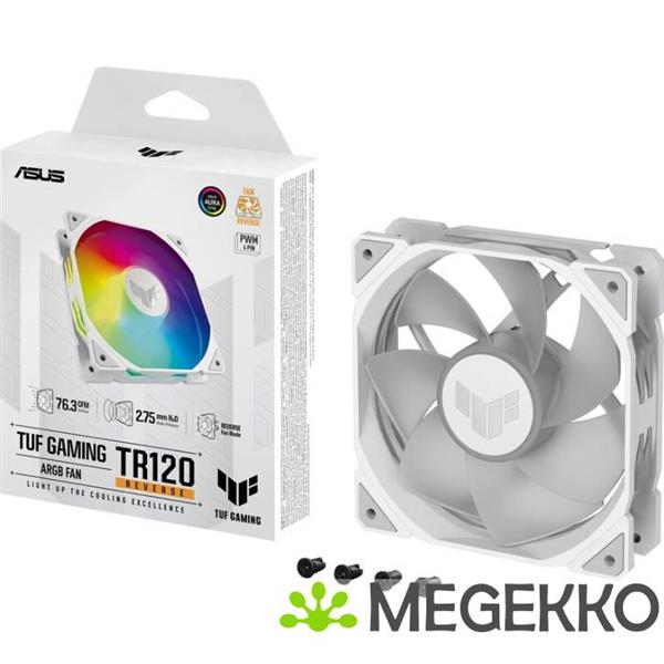 Grote foto asus tuf gaming tr120 fan argb reverse white computers en software overige computers en software