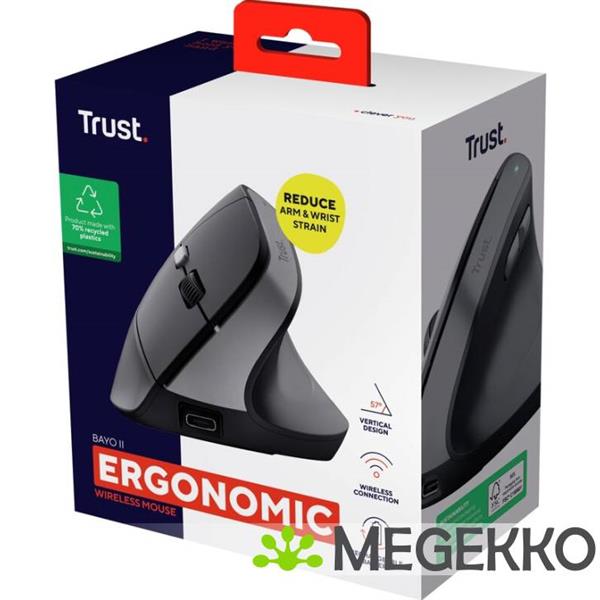 Grote foto trust bayo v2 draadloze verticale ergonomische muis zwart computers en software overige computers en software