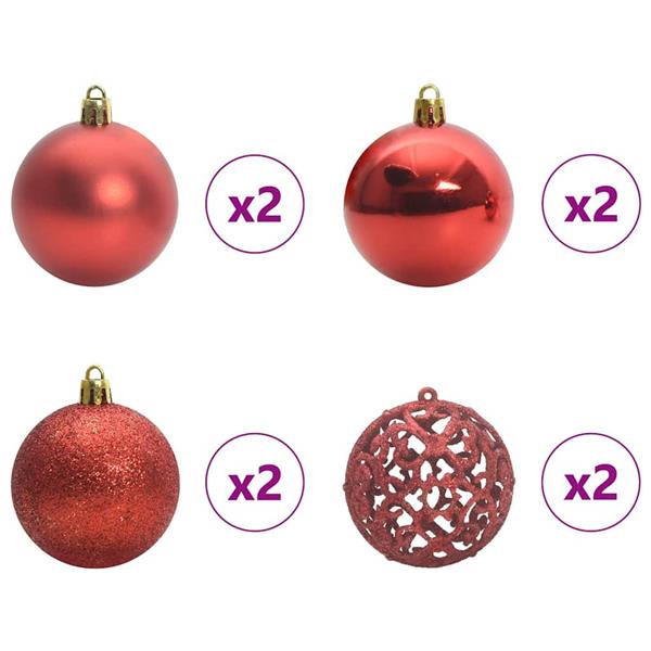 Grote foto vidaxl kerstbal set met 150 led 61 pcs multikleur kunststof diversen overige diversen