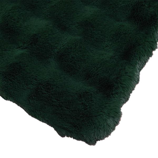 Grote foto vidaxl neppels konijnenbont deken donkergroen 150 x 220 cm polyester huis en inrichting bedden