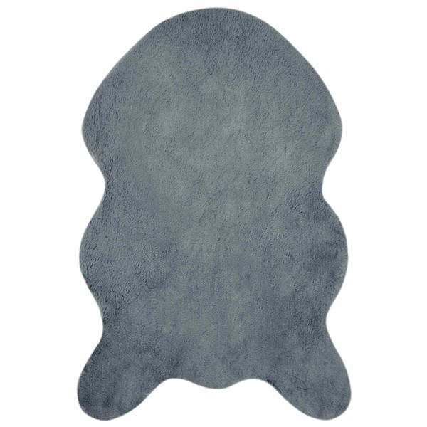 Grote foto vidaxl nep konijnenbont tapijt olite antraciet 60 x 90 cm polyester huis en inrichting vloerbedekking en kleden