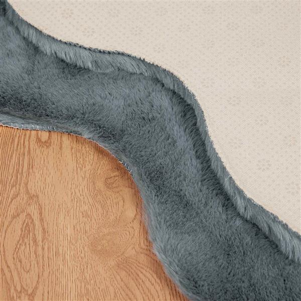 Grote foto vidaxl nep konijnenbont tapijt olite antraciet 60 x 90 cm polyester huis en inrichting vloerbedekking en kleden