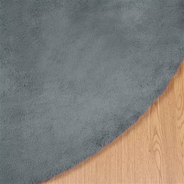 Grote foto vidaxl nep konijnenbont tapijt olite antraciet 100 cm polyester huis en inrichting vloerbedekking en kleden