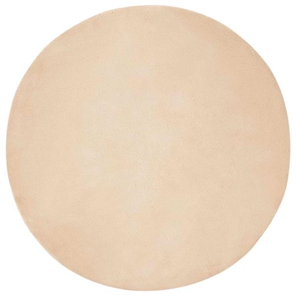 Grote foto vidaxl nep konijnenbont tapijt olite beige 100 cm polyester huis en inrichting vloerbedekking en kleden