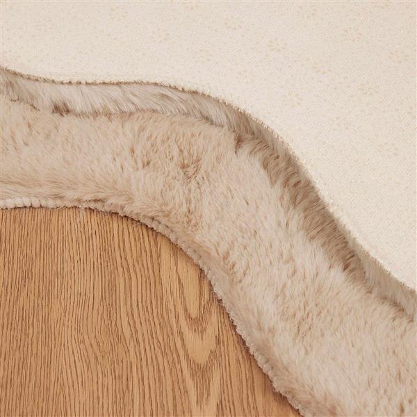 Grote foto vidaxl nep konijnenbont tapijt olite taupe 60 x 90 cm polyester huis en inrichting vloerbedekking en kleden