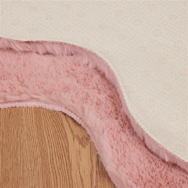 Grote foto vidaxl nep konijnenbont tapijt olite roze 80 x 120 cm polyester huis en inrichting vloerbedekking en kleden