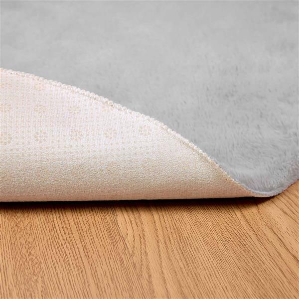 Grote foto vidaxl nep konijnenbont tapijt olite grijs 100 cm polyester huis en inrichting vloerbedekking en kleden