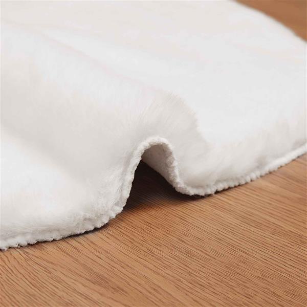 Grote foto vidaxl nep konijnenbont tapijt olite wit 80 x 120 cm polyester huis en inrichting vloerbedekking en kleden