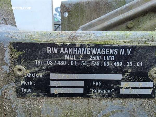 Grote foto gesloten aanhangwagen rw t2500 1999 doe het zelf en verbouw trailers