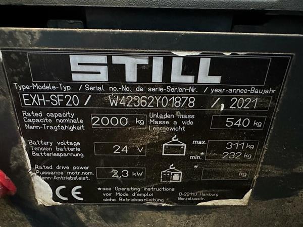 Grote foto vs 22518 elektrische palletwagen still exh sf20 doe het zelf en verbouw hefwerktuigen