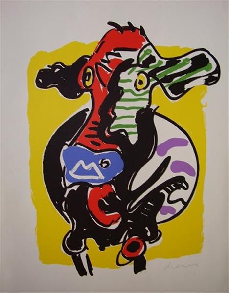 Grote foto peter diem desinger cow antiek en kunst litho en zeefdrukken