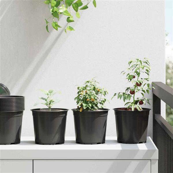 Grote foto vidaxl bloempot 50 pcs zwart 15 x 12.5 cm kunststof tuin en terras overige tuin en terras