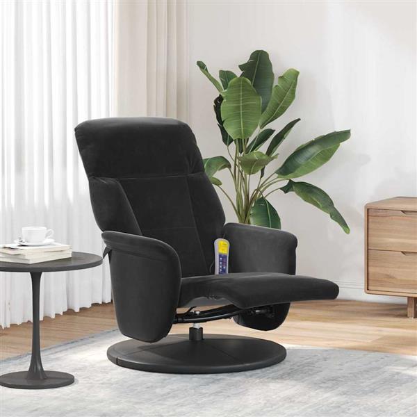 Grote foto vidaxl massage recliner stoel zwart 91 x 71 x 105.5 cm fluweel huis en inrichting stoelen