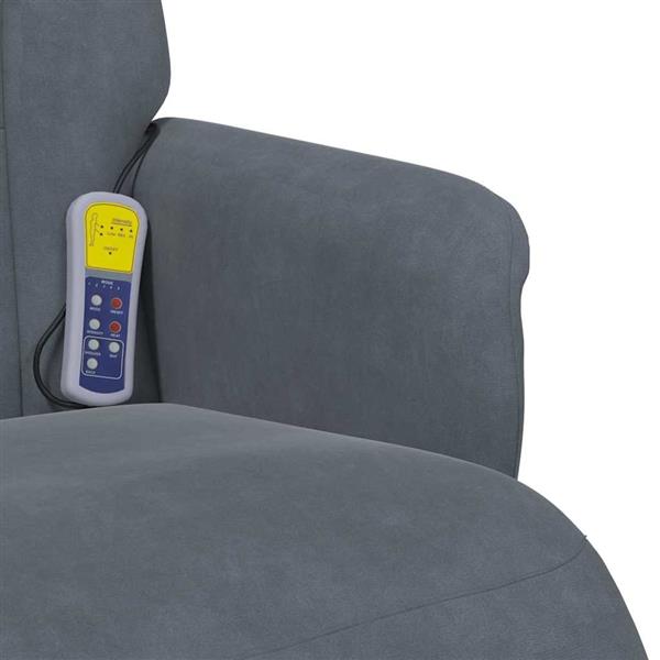Grote foto vidaxl massage recliner stoel donkergrijs 91 x 71 x 105.5 cm fluweel huis en inrichting stoelen