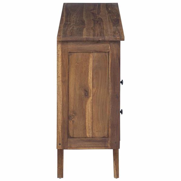 Grote foto vidaxl dressoir met lade bruin 100 x 30 x 68 cm massief teakhout huis en inrichting overige