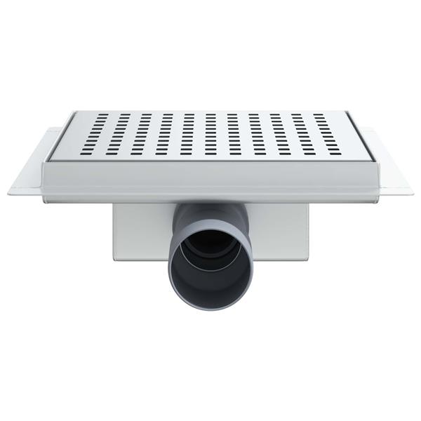 Grote foto vidaxl 2 in 1 doucheafvoer zilver 20 x 20 cm roestvrij staal 304 doe het zelf en verbouw sanitair