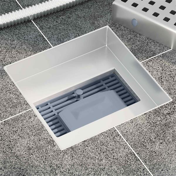 Grote foto vidaxl 2 in 1 doucheafvoer zilver 15 x 15 cm roestvrij staal 304 doe het zelf en verbouw sanitair