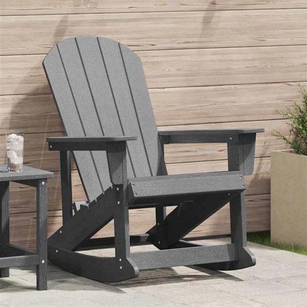 Grote foto vidaxl adirondack schommelstoel lichtgrijs 73.5 x 92 x 90cm hdpe tuin en terras tuinmeubelen