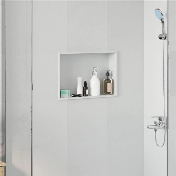 Grote foto vidaxl douche niche wit 45 x 30 x 9 5 cm roestvrij staal huis en inrichting complete badkamers