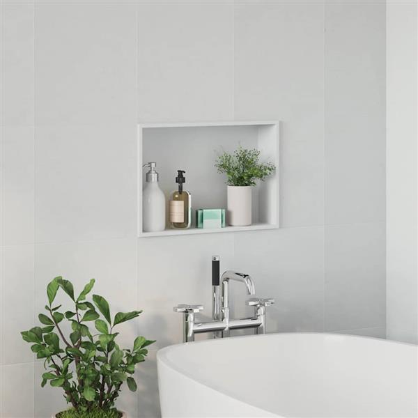 Grote foto vidaxl douche niche wit 45 x 30 x 9 5 cm roestvrij staal huis en inrichting complete badkamers